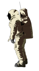 Illustrated Buzz Aldrin, saluting on Lunar surface. Illustrated in Illustrator.