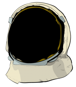 Neil Armstrong's Apollo 11 outer helmet. Illustrated in Illustrator.